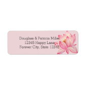Roze Lotus Flower Etiket (Voorkant)