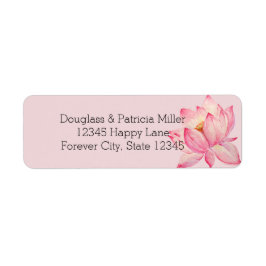 Roze Lotus Flower Etiket