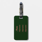 Roze Lotus Flower Green BG Personalize Luggage Bagagelabel (Achterkant verticaal)