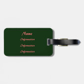 Roze Lotus Flower Green BG Personalize Luggage Bagagelabel (Achterkant horizontaal)