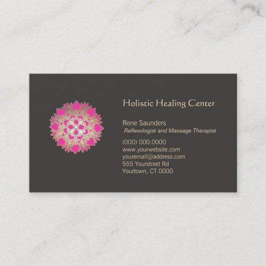 Roze Lotus Flower Holistic Natural Healing Arts Visitekaartje (Voorkant)