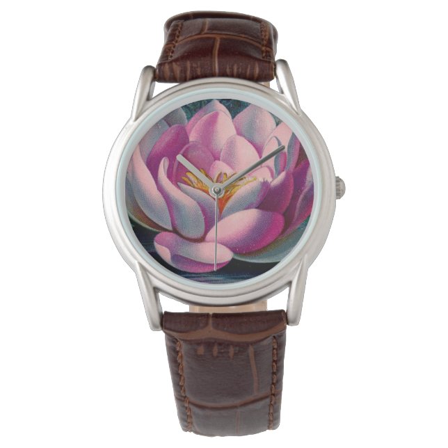  roze Lotus Flower Horloge (Voorkant)