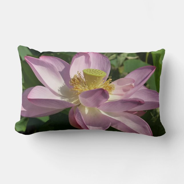 Roze Lotus Flower II Summer Floral Kussen (Voorkant)