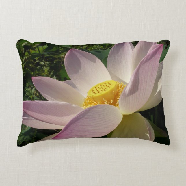 Roze Lotus Flower III Summer Floral Accent Kussen (Voorkant)