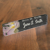 Roze Lotus Flower III Summer Floral Naambordje (Zijkant)