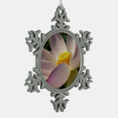 Roze Lotus Flower III Summer Floral Tin Sneeuwvlok Ornament (Links)