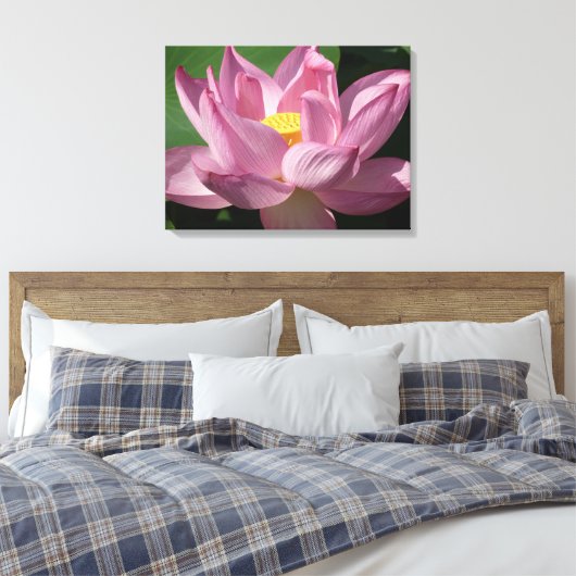 Roze Lotus Flower IV Canvas Afdruk (Insitu (Slaapkamer))