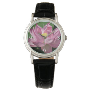 Roze Lotus Flower IV Horloge