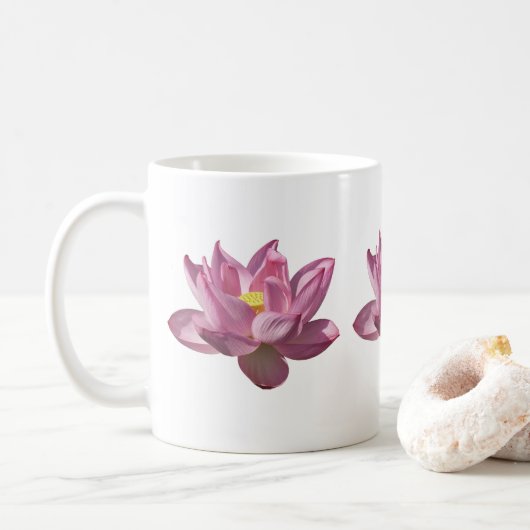 Roze Lotus Flower IV Koffiemok (Met donut)
