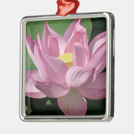 Roze Lotus Flower IV Metalen Ornament (Links)