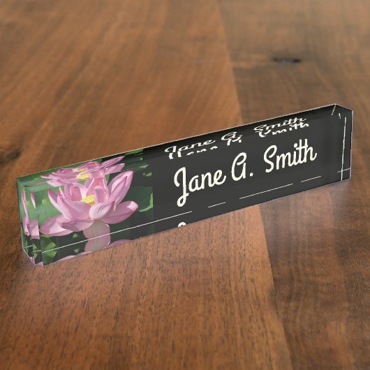 Roze Lotus Flower IV Naambordje (Zijkant)