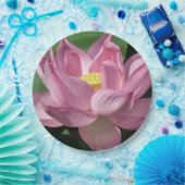 Roze Lotus Flower IV Papieren Bordje (Feest)