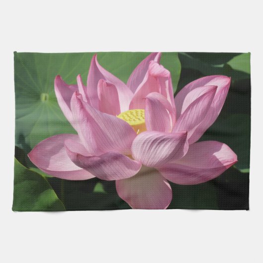 Roze Lotus Flower IV Theedoek (Horizontaal)