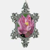 Roze Lotus Flower IV Tin Sneeuwvlok Ornament (Links)