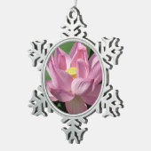 Roze Lotus Flower IV Tin Sneeuwvlok Ornament (Rechts)
