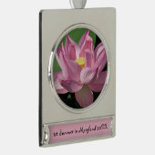 Roze Lotus Flower IV Verzilverd Banner Ornament (Rechts)