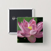 Roze Lotus Flower IV Vierkante Button 5,1 Cm (Voorkant /achterkant)