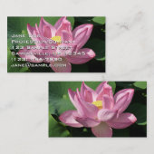 Roze Lotus Flower IV Visitekaartje (Voorkant / Achterkant)