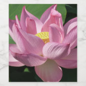 Roze Lotus Flower IV Wijn Etiket (Enkel label)
