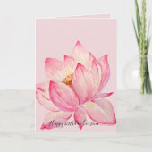 Roze Lotus Flower Kaart (Voorkant)
