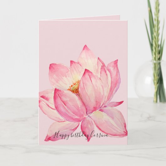 Roze Lotus Flower Kaart (Voorkant)