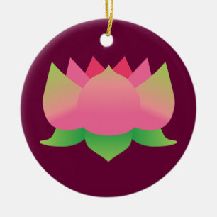 Roze Lotus Flower Keramisch Ornament