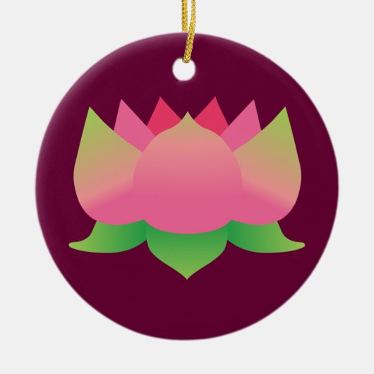 Roze Lotus Flower Keramisch Ornament (Voorkant)