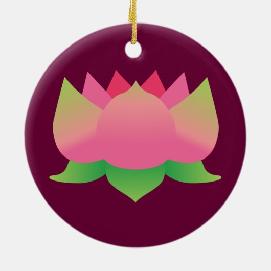Roze Lotus Flower Keramisch Ornament (Achterkant)