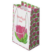 Roze Lotus Flower Klein Cadeauzakje (Achterkant Gekanteld)