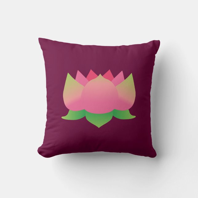 Roze Lotus Flower Kussen (Voorkant)