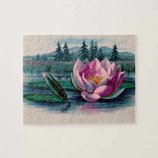  roze Lotus Flower Legpuzzel (Horizontaal)