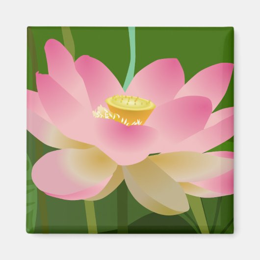Roze Lotus Flower Magneet (Voorkant)