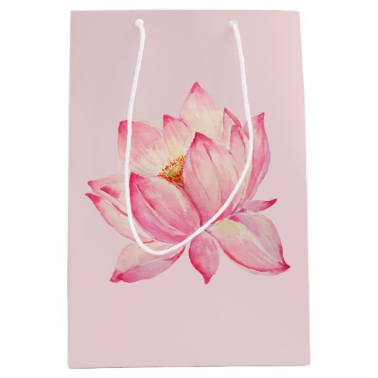 Roze Lotus Flower Medium Cadeauzakje (Voorkant)