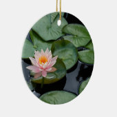 Roze Lotus Flower met aangepaste tekst en naam Keramisch Ornament (Rechts)