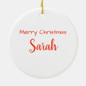 Roze Lotus Flower met aangepaste tekst en naam Keramisch Ornament (Achterkant)