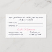 Roze Lotus Flower Moon Business Aanbevelingskaartje (Achterkant)