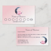 Roze Lotus Flower Moon Klantenkaartje (Voorkant / Achterkant)