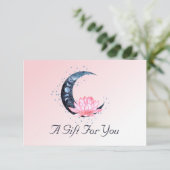 Roze Lotus Flower Moon Zakelijk Cadeaubon (Staand voorkant)