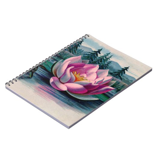  roze Lotus Flower Notitieboek (Linkerzijde)