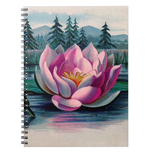  roze Lotus Flower Notitieboek (Voorkant)