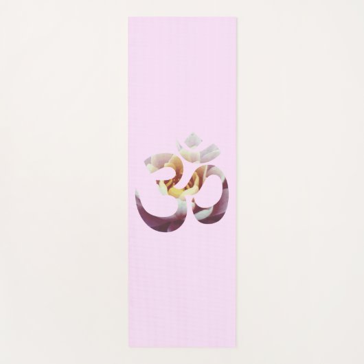 Roze Lotus Flower Om Mantra Yoga Mat Meditation (Voorkant)