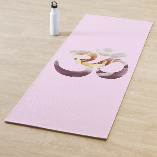 Roze Lotus Flower Om Mantra Yoga Mat Meditation (In situ)