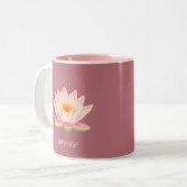 Roze Lotus Flower on Roos Gold Tweekleurige Koffiemok (Voorkant links)