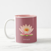 Roze Lotus Flower on Roos Gold Tweekleurige Koffiemok (Links)
