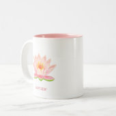 Roze Lotus Flower on White Tweekleurige Koffiemok (Voorkant links)