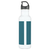 Roze Lotus Flower op Blauwgroen Waterfles (Achterkant)