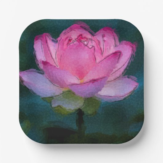 Roze Lotus Flower Papieren Bordje (Voorkant)