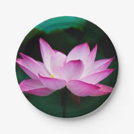 Roze Lotus Flower Papieren Bordje