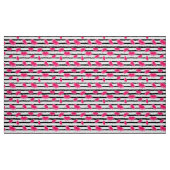 Roze Lotus Flower Pattern met Black Stripes Stof (Fat Quarter)