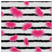 Roze Lotus Flower Pattern met Black Stripes Stof (Close Up)